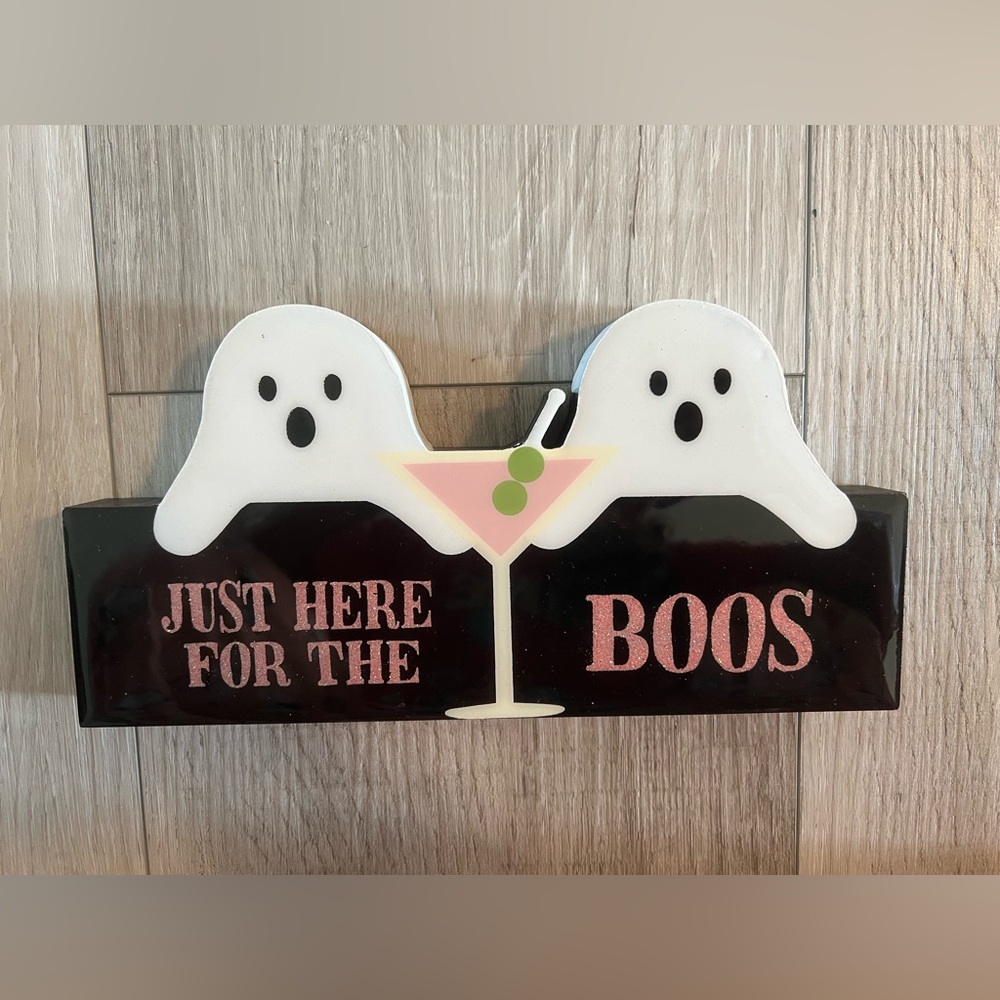 Halloween Ghost Sign with Martini Drink